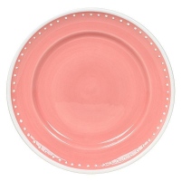 Talíř s puntíky, růžový, 21 cm