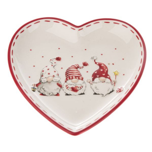 Keramický vánoční talíř srdce