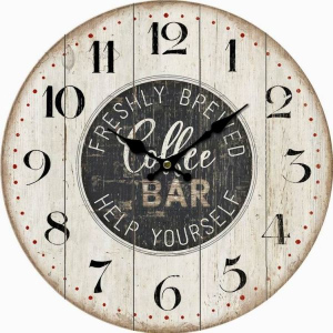 Dřevěné hodiny - Coffe Bar