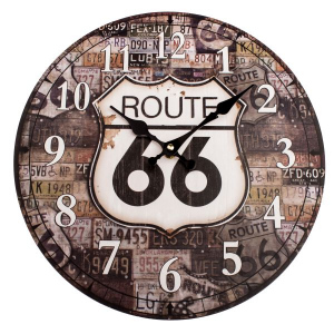 Dřevěné hodiny - Route 66
