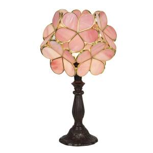 Dekorativní stolní lampa Tiffany růžové Květy