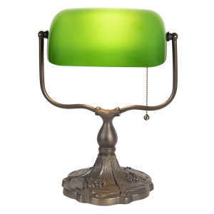 Zelená bankovní lampa tiffany Velves - 27*20*36 cm