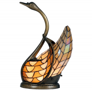 Dekorativní stolní lampa Tiffany Labuť