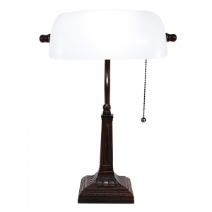 Bílá bankovní lampa Tiffany