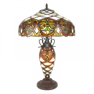 Stolní lampa Tiffany se svítící nohou