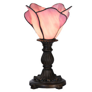 Stolní lampa Tiffany růžová