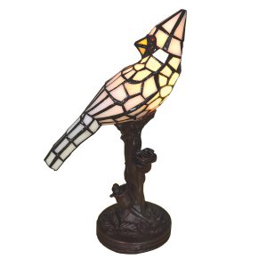 Dekorativní stolní lampa Tiffany Papoušek bílý