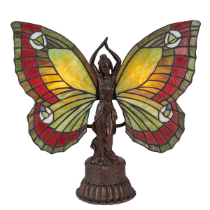 Dekorativní stolní lampa Tiffany Motýlí žena