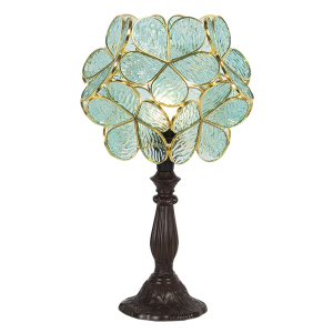 Modrá stolní lampa Tiffany Bloom