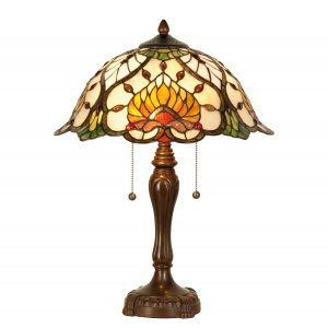 Stolní lampa Tiffany Yellow Garden - Ø 40*50 cm 2x E27