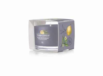 Yankee Candle Votivní svíčka plněná ve skle Black Tea & Lemon 37g