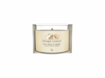 Yankee Candle Votivní svíčka plněná ve skle Soft Wool & Amber 37g