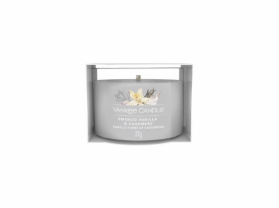 Yankee Candle Votivní svíčka plněná ve skle Smoked Vanilla & Cashmere 37g