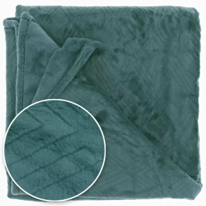 Heboučká deka s Geometrickým Vzorem Auke v Modré Barvě