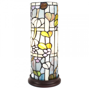 Stolní lampa Tiffany válcovitá Květy