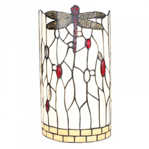Nástěnná bíla lampa Tiffany Vážka
