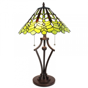 Stolní lampa Tiffany Zelenobílá