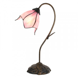 Stolní lampa Tiffany Růžový Zvonek