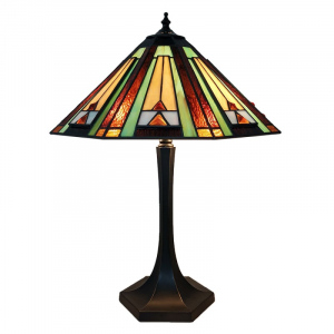 Stolní lampa Tiffany s barevným stínidlem