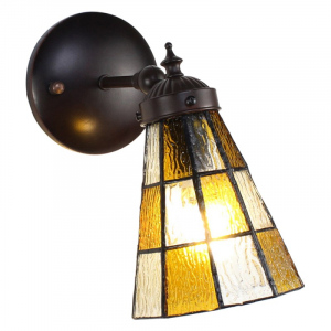 Nástěnná lampa Tiffany se žlutými detaily Chessboa