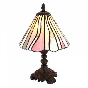 Béžovo-růžová stolní lampa Tiffany Tasia