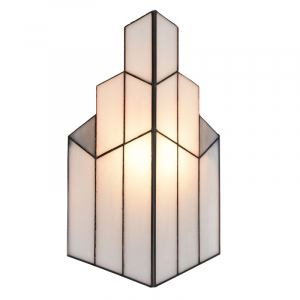 Nástěnná bílá lampa Tiffany krystaly
