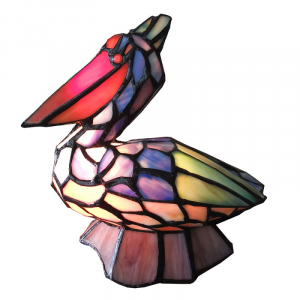 Dekorativní lampa Tiffany Pelikán