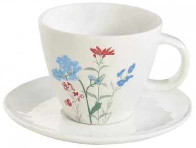 Porcelánový šálek a podšálek Mille Fleurs Blue 250ml