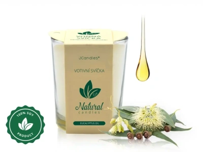 Sojová svíčka ve skle - Eucalyptus Oil