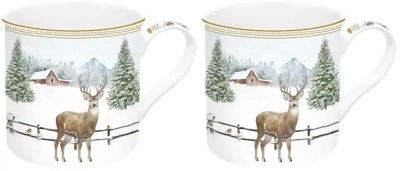 Sada dvou porcelánových hrnků White Forest 300ml