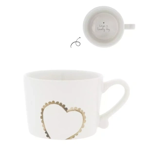 Keramický hrnek - Cup White sm/Heart lovely day