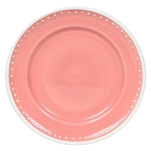 Talíř s puntíky, růžový, 21 cm