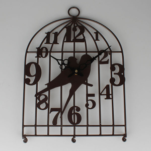 Kovové nástěnné hodiny - ptáčci