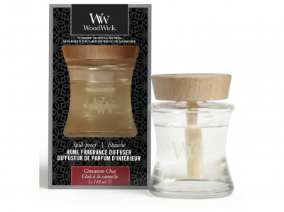 Woodwick Cinnamon Chai Aroma difuzér s víčkem proti vylití 148 ml