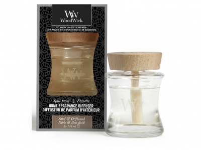 Woodwick Driftwood and Sand Aroma difuzér s víčkem proti vylití 148 ml