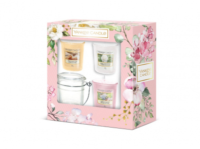 Yankee Candle dárková sada Garden Hideaway 3ks votivní+svícen