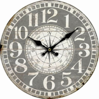 Dřevěné hodiny - Kompas