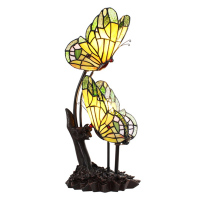 Stolní lampa Tiffany s motýlky Butterfly green - 24*17*47 cm