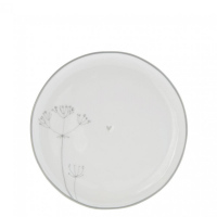 Dezertní talíř / Dry Flower - šedý okraj