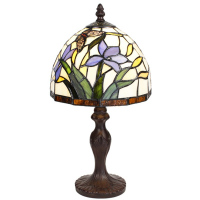 Stolní lampa Tiffany Kosatci a Motýlek