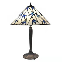 Stolní lampa Tiffany Modrobílá