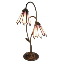 Stolní lampa Tiffany Růžové Zvonky