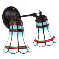 Nástěnná lampa Tiffany s červenými pruhy