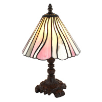 Béžovo-růžová stolní lampa Tiffany