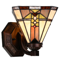 Nástěnná lampa Tiffany béžově-hnědá