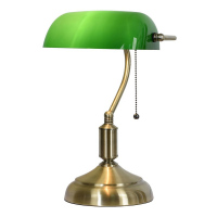 Stolní bankovní lampa Tiffany zelená