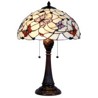 Stolní lampa Tiffany Motýlí zahrada