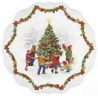 Porcelánový servírovací talíř Christmas Round Dance