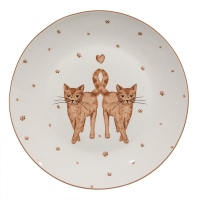 Porcelánový jídelní talíř Kočky