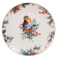 Porcelánový jídelní talíř Ptáček